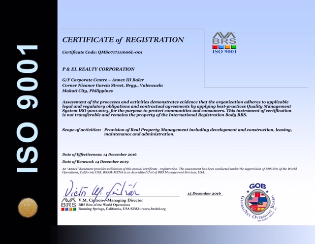 ISO QMS Certificate